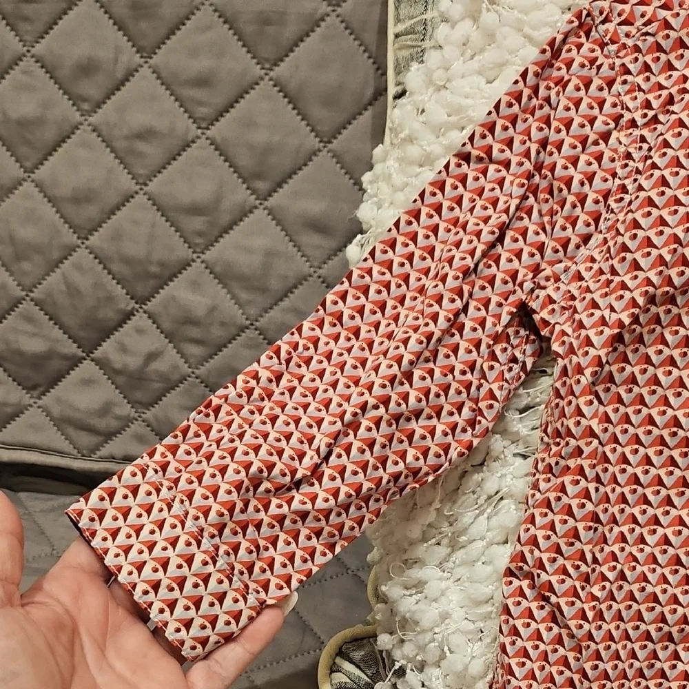 Next Boys Red and White Patterned Button Down Shirt